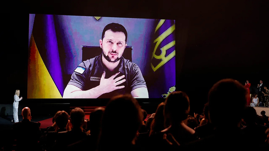سخنرانی رئیس جمهور اوکراین در افتتاحیه جشنواره فیلم کن 2022